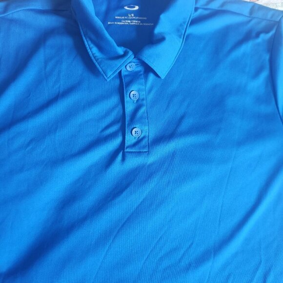 Oakley Polo Shirt Men's LG. Pullover Short Sleeve Blue Golf Polo Collared - Picture 3 of 12